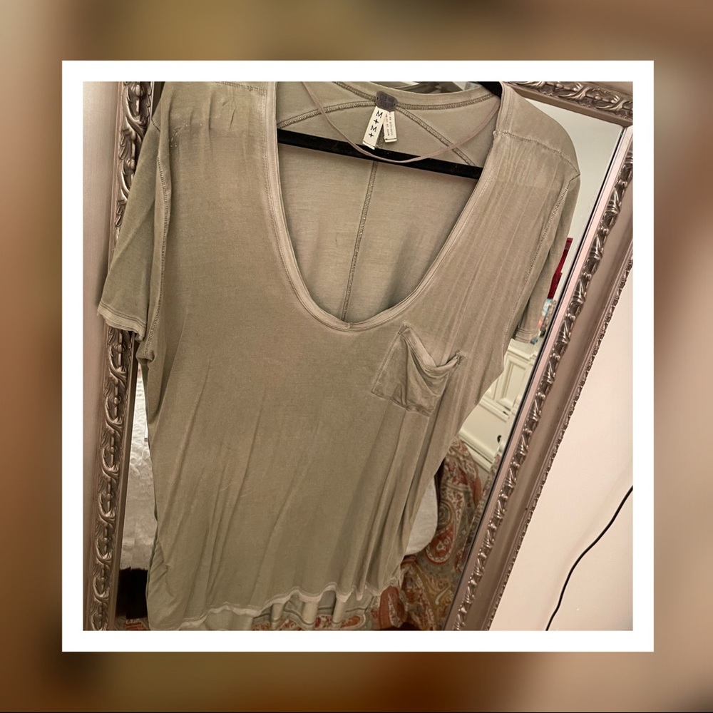 Free People v-neck pocket tee